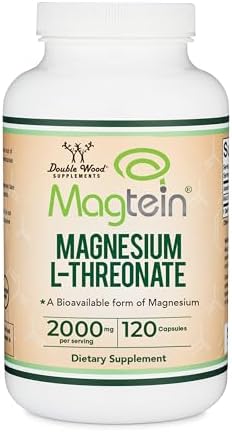 Magnesium L-Threonate 2,000mg Magtein, Natural Sleep Support, 120 Capsules | Cognitive Function, Neurological Health, Sleep + Memory Support, 90-Day Supply, MIT Patented Magtein Form, Third-Party Tested
