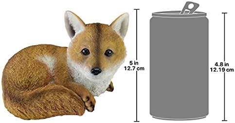 Design Toscano Simon The Woodland Fox Indoor/Outdoor Garden Statue for Patio, Pool or Lawn, 18 Inch Tall, Cast Stone Resin, Red Orange Paint