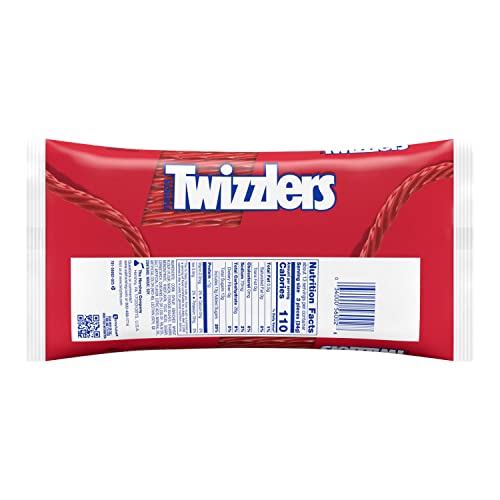 TWIZZLERS Twists Strawberry Flavored Licorice Style, Chewy Candy Bag, 16 oz | Strawberry Flavored Chewy Licorice Style Twists, Low Fat and Kosher, Classic Movie Snack for Parties and Candy Dishes, 16 oz