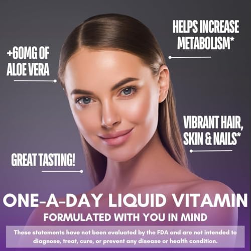 Mega Premium Liquid Multivitamin | Natural Immune Support Vitamin w/ 1333% Vitamin C, 200% D3, Zinc + 20 Vitamins, 70 Minerals, & 21 Amino Acids | Sugar Free | Orange Flavor | 98% Absorption | 32 Serv