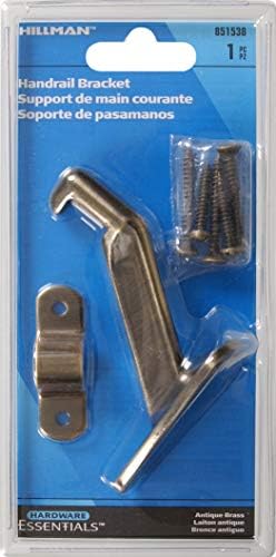 Hillman Hardware Essentials Heavy Duty Handrail Bracket Antique Brass 851538