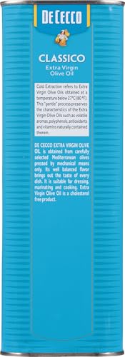 De Cecco Extra Virgin Olive Oil, Classico, Cold Extraction, Great for Cooking & Smooth Taste, 16.9 Fl Oz