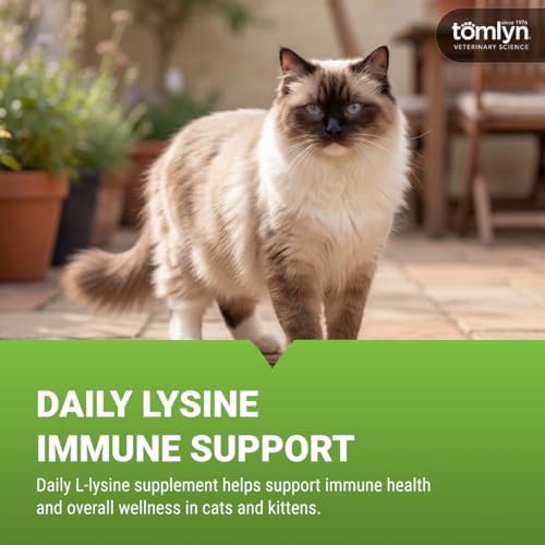 Tomlyn Immune Support Daily L-Lysine Supplement, Fish-Flavored Lysine Chews for Cats and Kittens, 30ct
