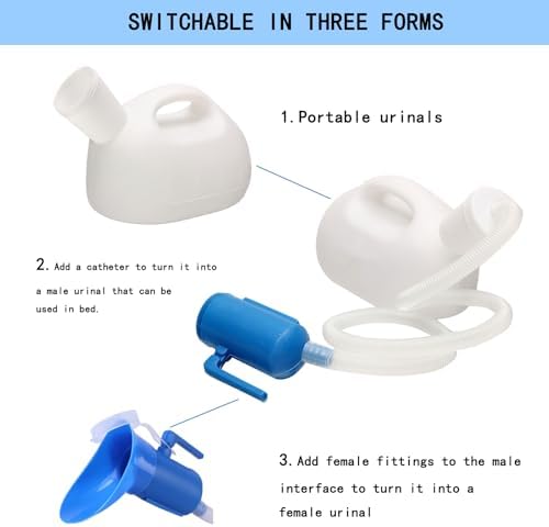 2000ML Urinal for Men, Spill Proof Urine Bottle, Pee Bottle for Hospital