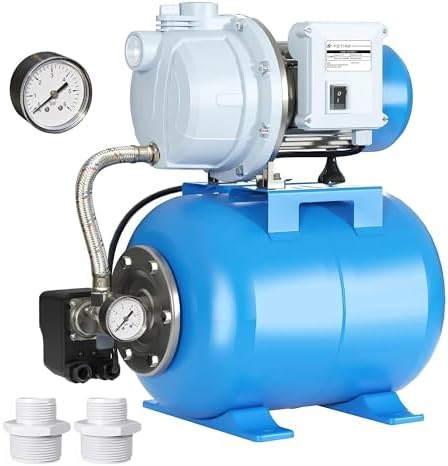 FOTING 1.5HP Shallow Well Pump with Pressure Tank, 1340GPH Automatic Irrigation Water Booster Jet Pump