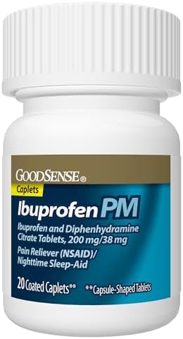 GoodSense Ibuprofen PM, Ibuprofen 200 mg and Diphenhydramine Citrate 38 mg Tablets, Pain Reliever and Nighttime Sleep-Aid