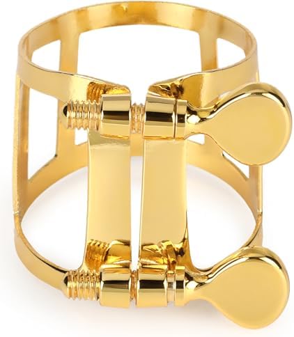 BetterSax Burnin’ Tenor Saxophone Ligature – 24k Gold-Plated Brass
