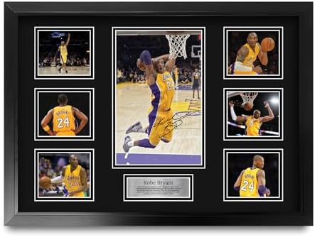 HWC Trading Kobe Bryant Signed Large 16 x 12 inch (A3) Printed Gifts Autograph Photo Display - 16" x 12" Framed