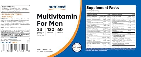 Nutricost Multivitamin for Men 120 Capsules, Vitamins and Minerals | For The Healthy Man