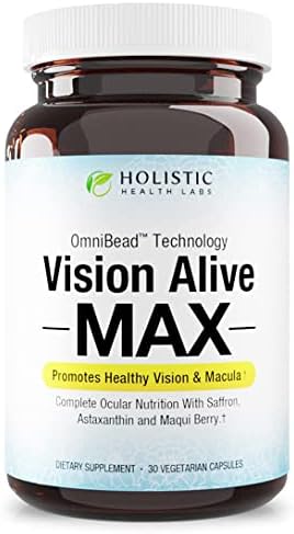 Holistic Health Labs Vision Alive Max Eye Supplement Lutein & Zeaxanthin (Lutemax® 2020) Eye Vitamins for Adults 50+ – Vision & Macular Support