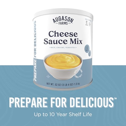 Augason Farms Cheese Sauce Mix Can | Emergency Food Supply, 87 Servings, 10 Year Shelf Life, Shelf Stable Cheddar Cheese Powder Canned Food