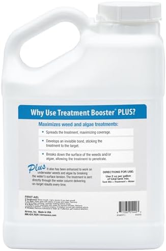 Airmax Treatment Booster Plus Aquatic Surfactant for Herbicide, 16 Ounces | Non-ionic solution for pond algaecide and herbicide treatments, safe liquid vegetation treatment
