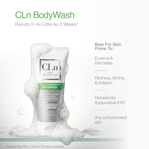 CLn® BodyWash - Non-Drying Body Wash, For Compromised Skin Prone to Eczema, Dermatitis, Rash & Hidradenitis Suppurativa, Fragrance-Free & Paraben-Free, 8 fl oz.