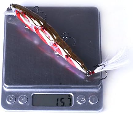 5PCS Fishing Topwater Lures Group Fish Minnow Plastic Fishing Bait for Saltwater Freshwater Bass Trout Walleye Salmon Musky Fishing Crankbaits Lure