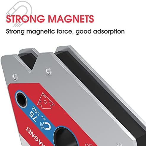 YESWELDER 4-Pc Welding Magnet Set, 50 lb Holding Power Welding Accessories