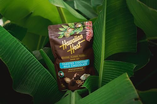 Hawaiian Host Paradise Collection - Toasted Coconut Milk Chocolate Macadamia Nuts - 8 Oz Bag