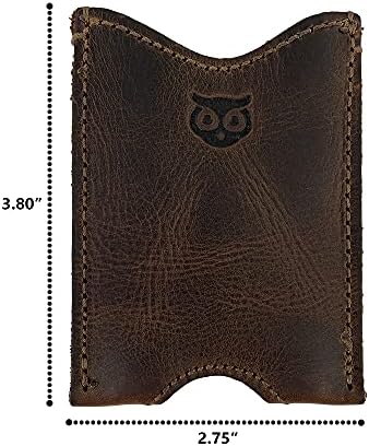 Hide & Drink, Rustic Leather Pocket Sleeve Wallet, for Easy Travelers, Commuters, Card Holder Handmade, Includes 101 Year Warranty