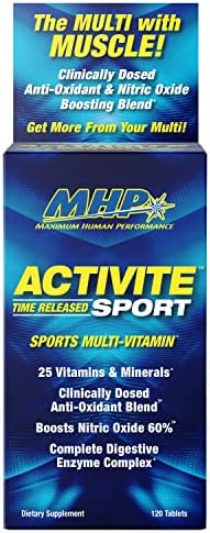 MHP Activite Sport Perfomance Multi Vitamin for Athletes, 120 Tablets | Sport Multivitamin with 25 Vitamins & Minerals,Spectra Antioxidant & Nitric Oxide Booster, Digestive Enzymes| 120 Tablets