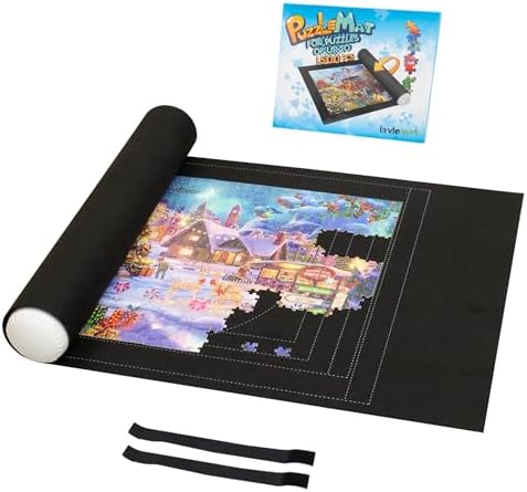 Lavievert 1500 Piece Jigsaw Puzzle Mat Roll Up with Auxiliary Line Design