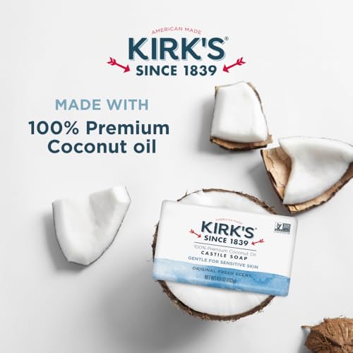 Kirk's Original Coco Castile Bar Soap Original Fresh Scent 4 Ounces (Pack of 24)