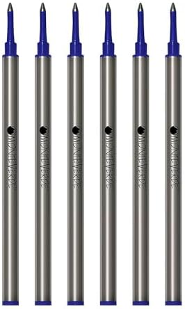 Monteverde Rollerball Refill to Fit Most Capped RB, Broad, Blue, 6 Pack | Rollerball refill delivers fluid ink flow, bold lines