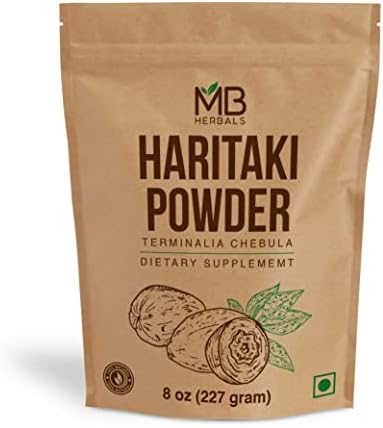 MB Herbals Haritaki Powder 8 oz / 227 Gram / 0.5 lb | Inknut Powder | Terminalia chebula Harde Chebulic Myrobalan | Gluten Free | No Preservstives