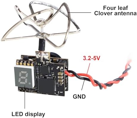 AKK C163 Super Mini 5.8GHZ 40CH 200MW FPV Transmitter 600TVL FPV Camera with 4 Leaf Antenna for FPV Quadcopter Drone Aircraft
