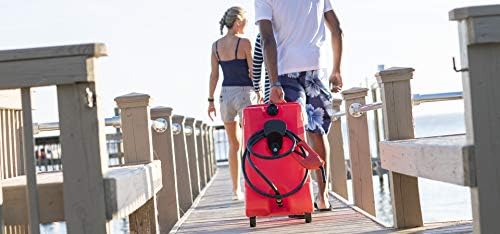 Scepter Duramax Flo ’N Go 14 Gallon Gas Caddy, 53 Liter Fuel Tank, Red | Updated Version, Portable Fuel Transfer Pump with 10-Foot Hose for Lawn Mower, Farm, Marine, Commercial, and Home Use