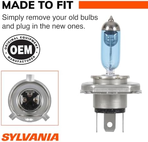 SYLVANIA - 9003 (HB2, H4) SilverStar zXe Gold High Performance Halogen Headlight Bulb - Headlight & Fog Light, Bright White Output