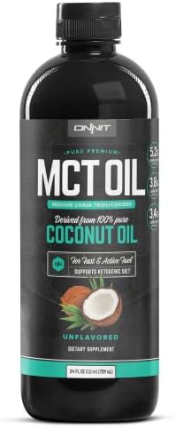 Onnit MCT Oil - Pure MCT Coconut Oil, Ketogenic Diet and Paleo Optimized with C8, C10, Lauric Acid - Perfect for Coffee, Shakes