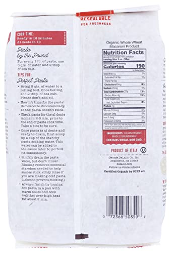 DeLallo Pasta Whole Wheat Farfalle, 16 oz