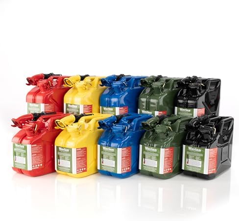 Wavian USA Authentic NATO Jerry Can and Spout System - Rust-Proof, EPA & CARB Compliant, 10 Litre, Yellow, Wavian 2.65 Gallon Gas Cans for Diesel