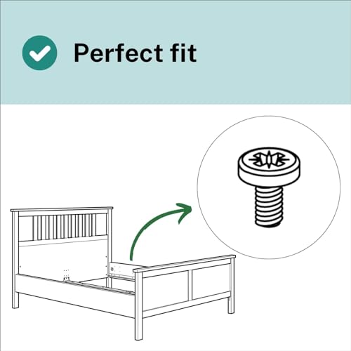Screws 117327 Suitable as a Replacement Part for IKEA Malm Hemnes Brimnes Beds | Hemnes Brimnes Beds M4 Self-Tapping Struts Replacement Screws (Pack