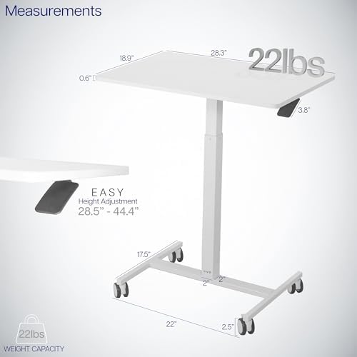 VIVO White 28 x 19 inch Standing Laptop Cart, CART-V00LW