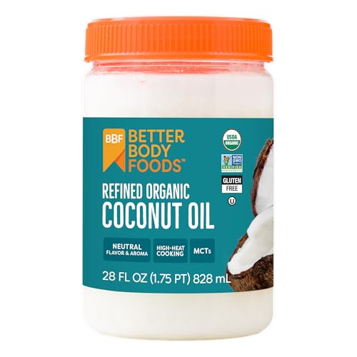 BetterBody Foods Refined Coconut Oil 28 Fl Oz, Organic, Non-GMO