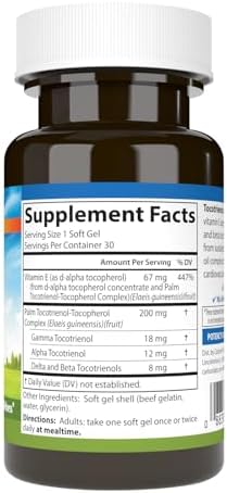 Carlson Tocotrienols, 40 mg, with Natural-Source Vitamin E, 30 Softgels | Gamma; Alpha; Delta; Beta; Sustainably Sourced