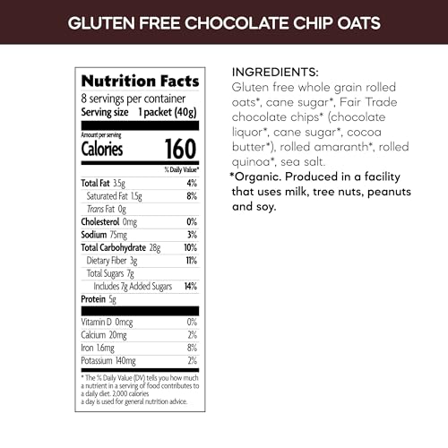 Natures Path, Oatmeal Brown Sugar Maple Gluten Free 8 Count Organic, 11.3 Ounce