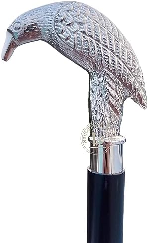 Edgar Allen Poe's Mystic Raven Gothic Walking Stick Swagger Cane, 37 Inch, Hardwood, Black