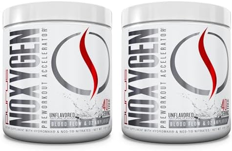 Purus Labs NOXygen Powder Pre-Workout Accelerator | Nitric Oxide Booster & Oxygen Amplifier | Hydromax Glycerol & NO3-T Nitrates | 40 Servings, Pack of 2 (Unflavored)