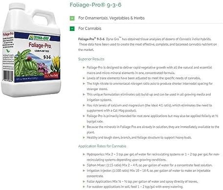 Dyna-Gro Foliage-Pro Nutrient, 1 Qt (DYFOL032)