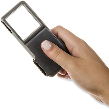 Carson MiniBrite 3x Power LED Lighted Slide Out Magnifier with Protective Sleeve (PO-25), gray