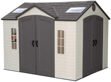 Lifetime 60005 Outdoor Storage Shed with Windows, Skylights and Shelving, 10 x 8 Feet