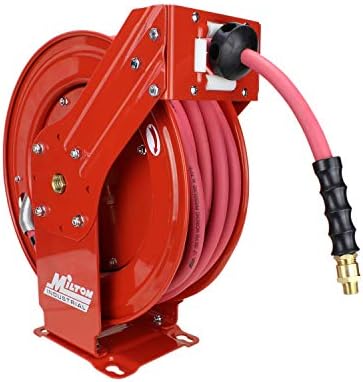 MILTON Industrial Hose Reel 2790-50D, Auto Retractable, Chemical Resistant, Prevent Cracking, Flexible in Extreme Conditions, 1/2” Hose ID