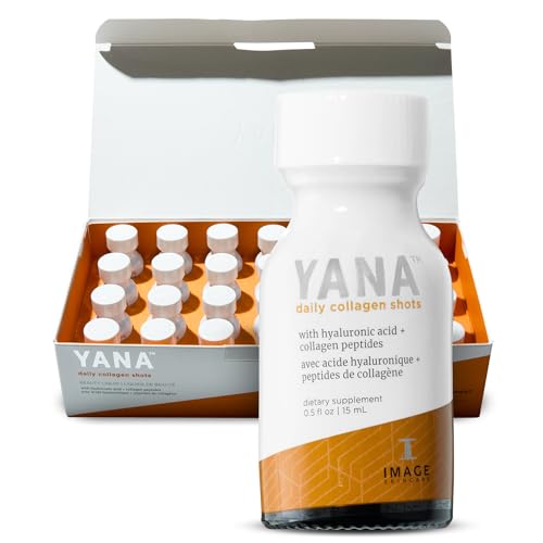 IMAGE Skincare, YANA Liquid Collagen Shots, 28 Daily Shots | 2500 mg Hydrolyzed Bovine Collagen Peptide Supplement with Biotin, Natural Citrus Flavor