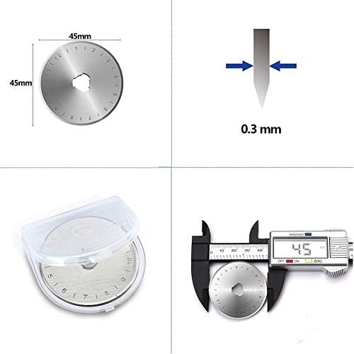 18mm Rotary Cutter Blades 10 Pack, Fits OLFA Rotary Circle Cutter Replacement for Quilting Scrapbooking Sewing Arts&Crafts, Sharp and Durable (18MM)