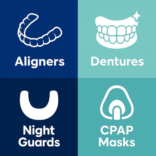 iSonic AlignerClean Denture Cleaner Tablets for Aligners, Retainers, Night Guards and CPAP Components, Ultrasonic Cleaning, 48 Count (1 Pack)