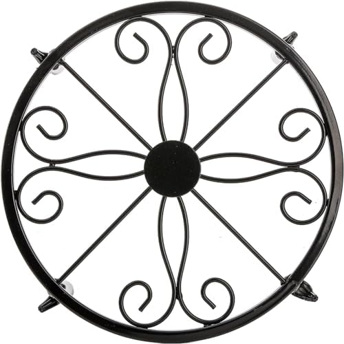 Tosnail 4 Pack Metal Plant Stand, Planter Support Rack, Plant Pot Stands, Planter Holder Heavy Duty, Rust Proof Iron Potted Plant Flower Pot Stand for Indoor Outdoor Garden Patio, Black, 9 Inch