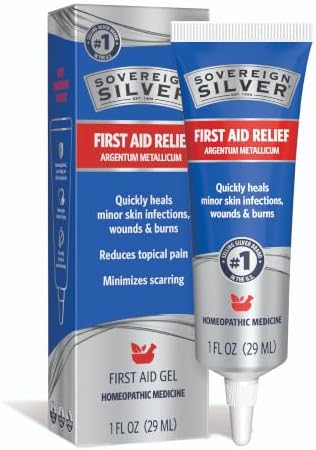 Sovereign Silver Colloidal Silver Gel, Wounds & Burns, 2 fl oz (59 mL) | Argentum Metallicum Topical Skin Care for Minor Skin Infections
