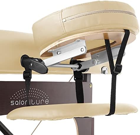 Saloniture Professional Portable Lightweight Bi-Fold Memory Foam Massage Table with Reiki Panels - Includes Headrest, Face Cradle
