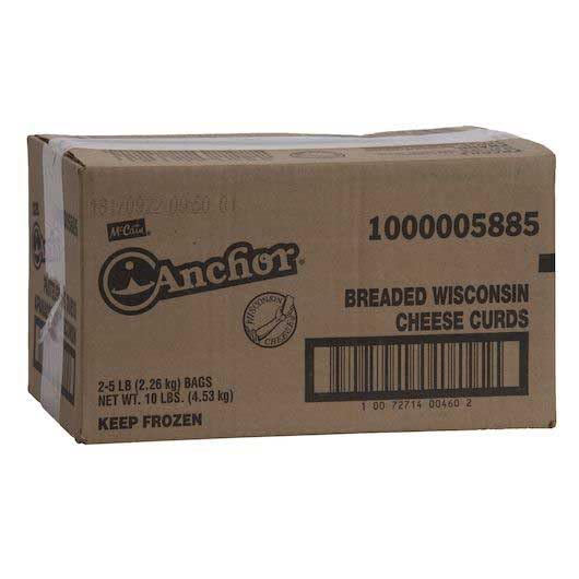 Anchor Breaded Wisconsin Cheese Curds, 5 Pound -- 2 per case.